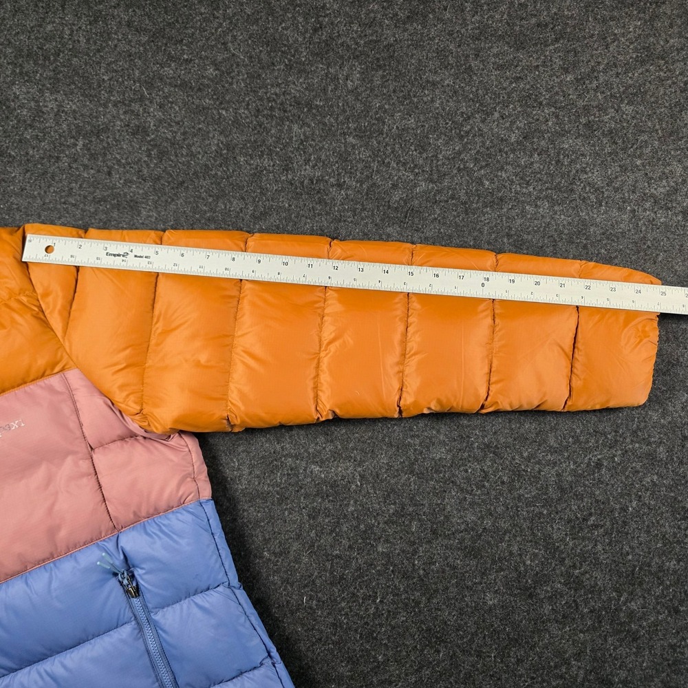 Cotopaxi Sienna/Fjord Fuego Max Down Hooded Jacket Cargo Stripes 800 FP Women M - Picture 6 of 16